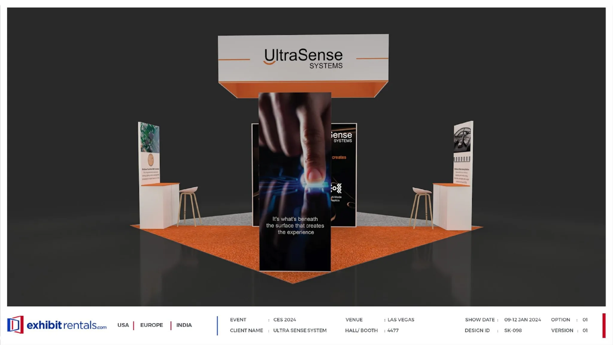 20x20 Isla booth design by Exhibit-Rentals
